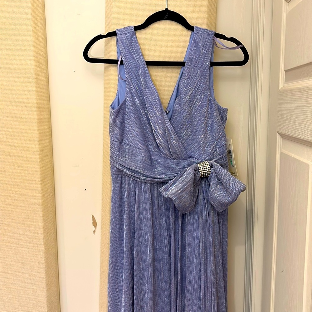 Eliza J purple sparkle gown